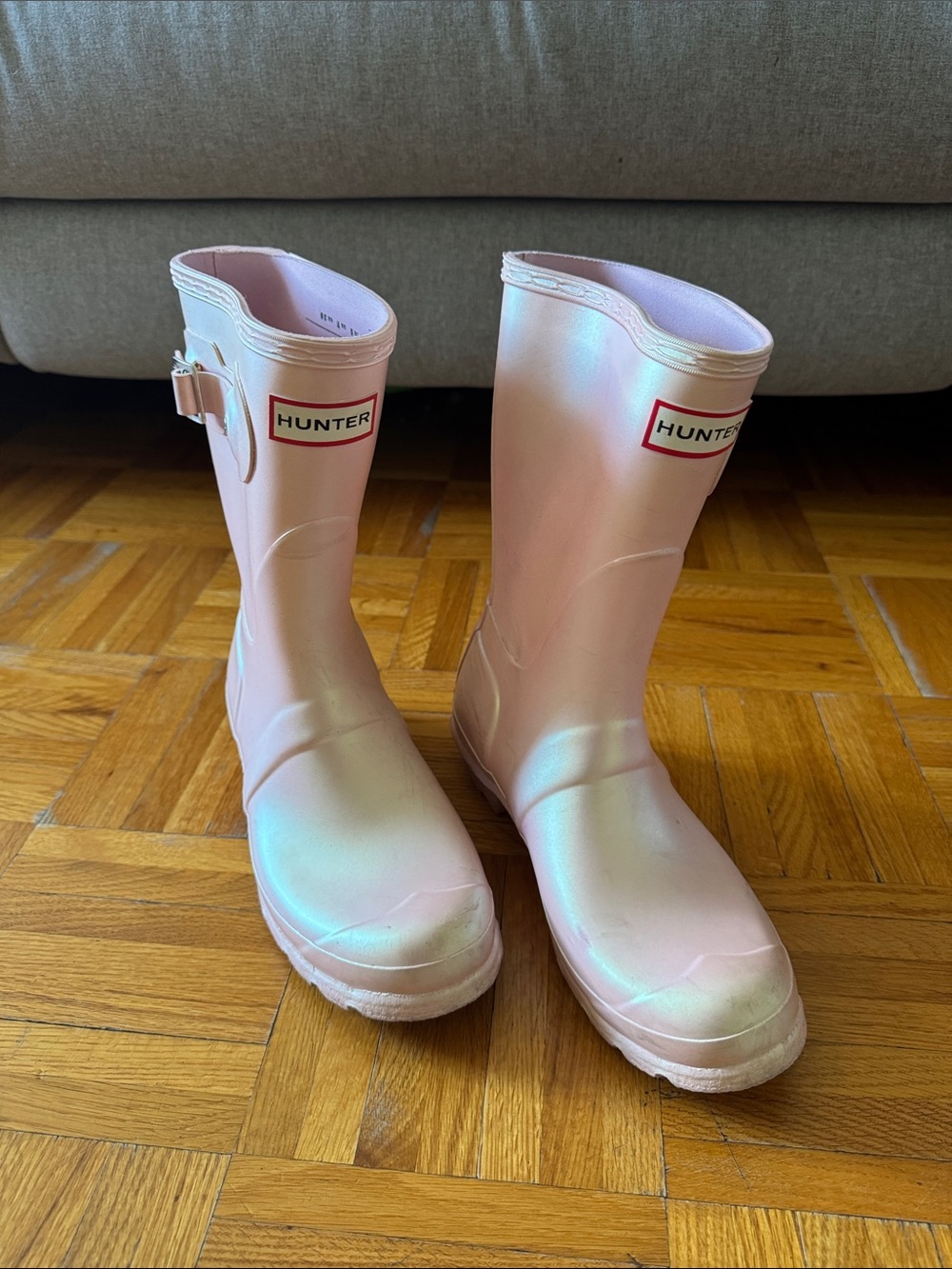 Hunter Iridescent Light Pink Women's Rain Boots